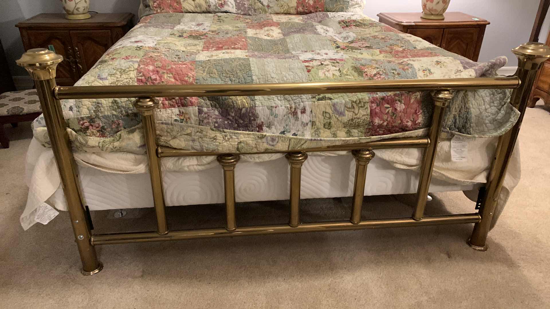 Photo 2 of BRASS QUEEN SIZE BED FRAME 63” X 88” H 49”