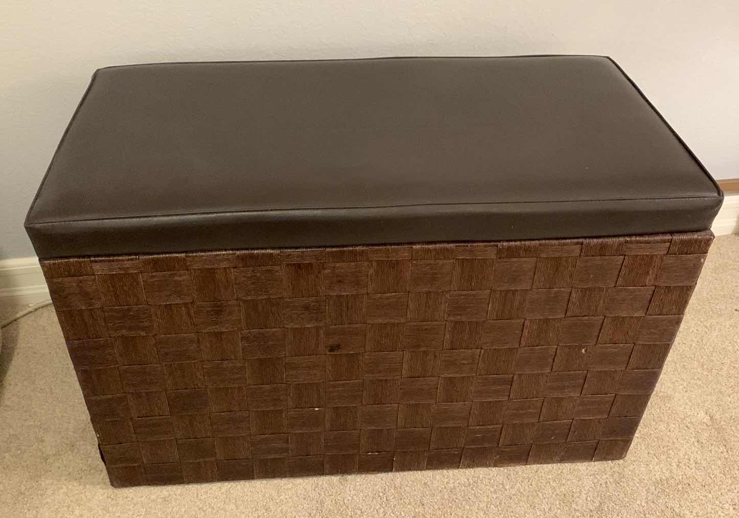 Photo 1 of WOVEN RATTAN STORAGE OTTOMAN 42” X 16” H 20”