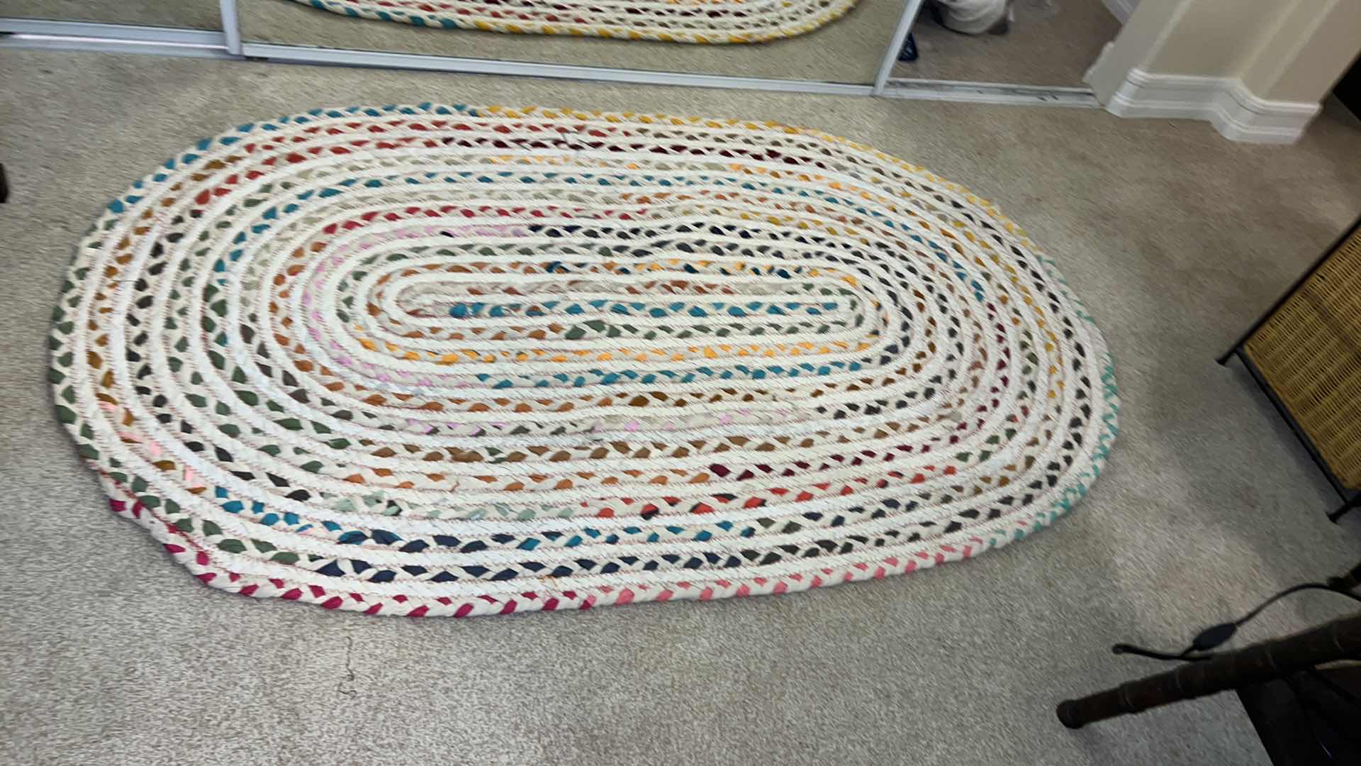 Photo 2 of MULTICOLOR ROPE DESIGN OVAL AREA RUG 61" x 37"