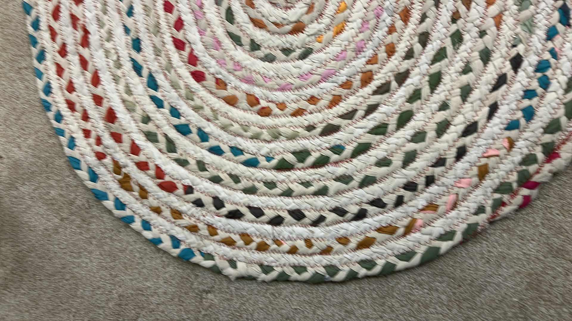 Photo 3 of MULTICOLOR ROPE DESIGN OVAL AREA RUG 61" x 37"