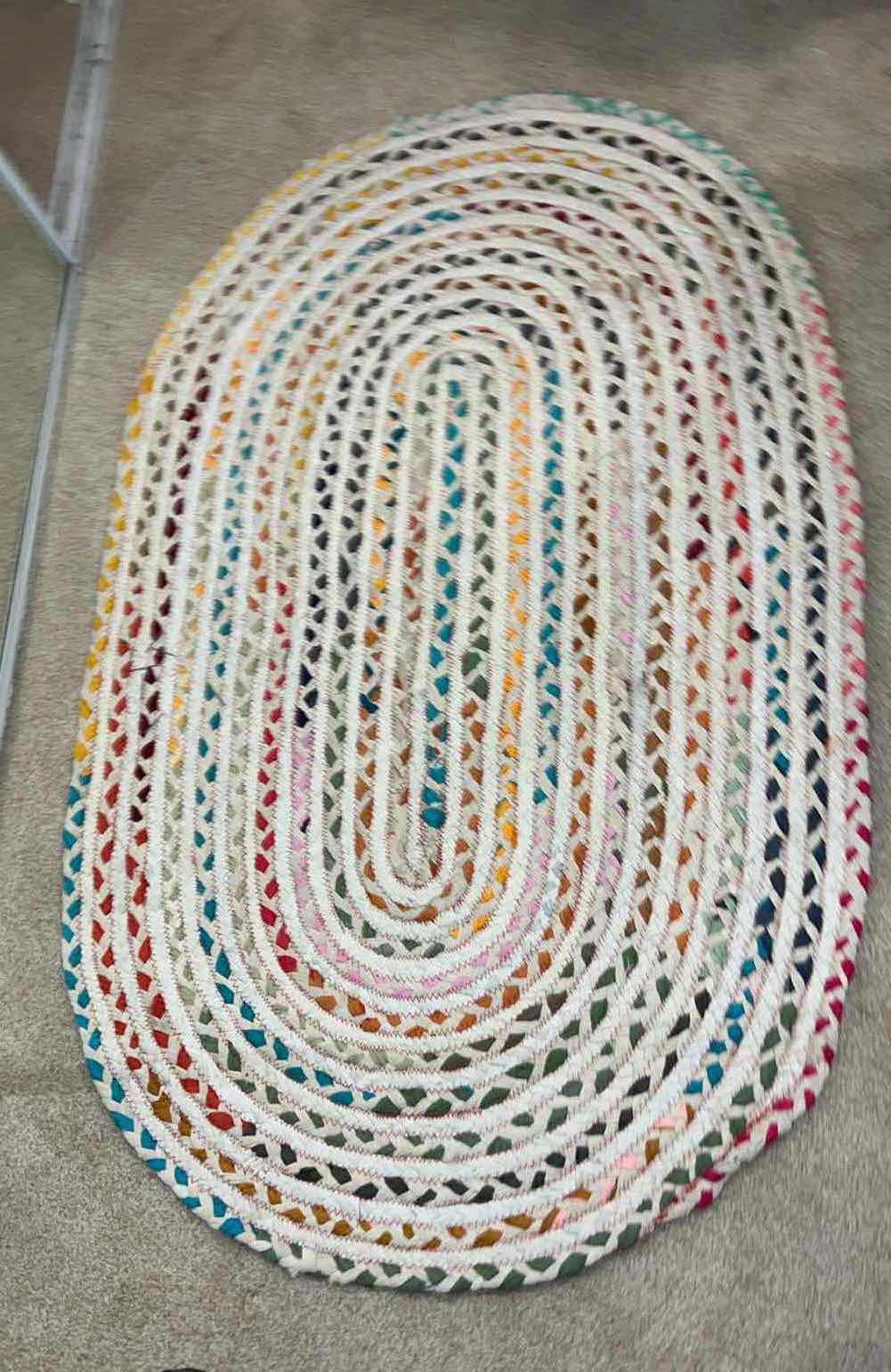 Photo 1 of MULTICOLOR ROPE DESIGN OVAL AREA RUG 61" x 37"