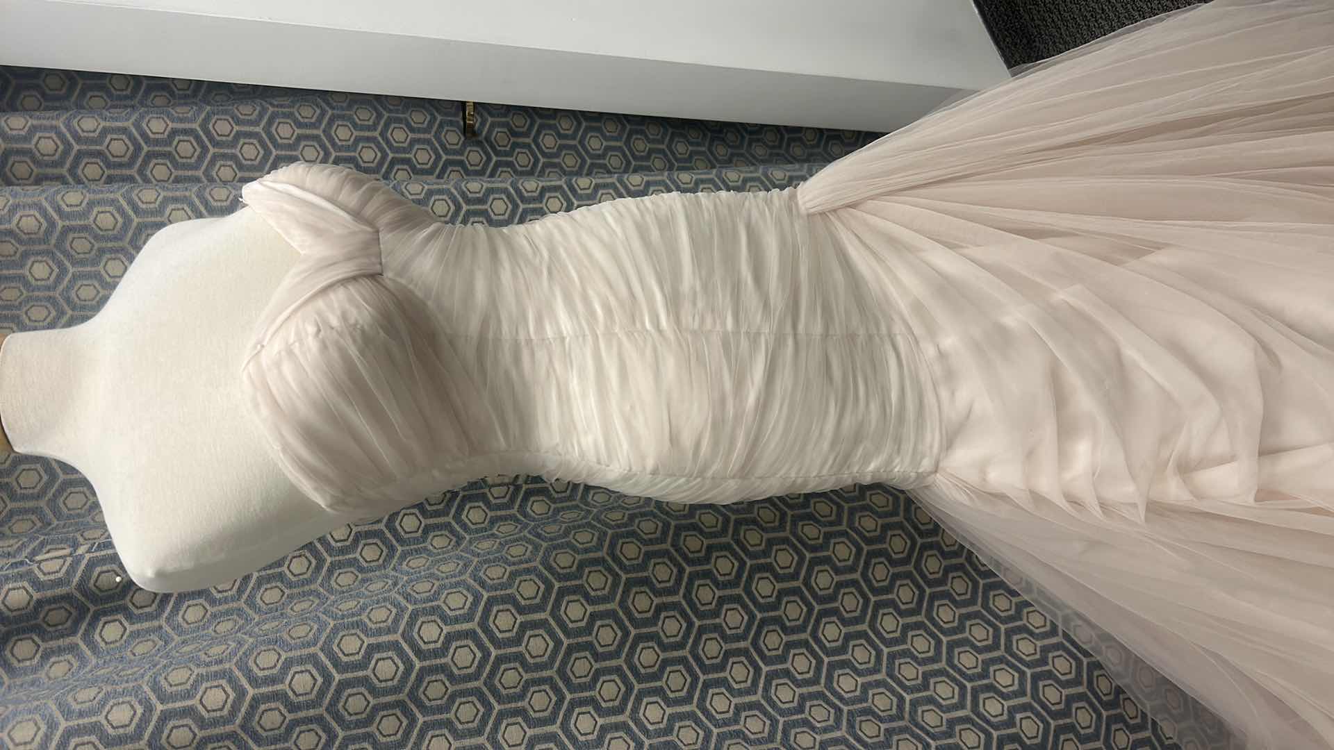 Photo 1 of BRIDAL GOWN “ESSENSE OF AUSTRALIA” TULLE SWEETHEART NECKLINE, CHAMPAGNE SHADE, SLIMMING DROP WAIST, FULL SKIRT WITH TRAIN, SIZE 10