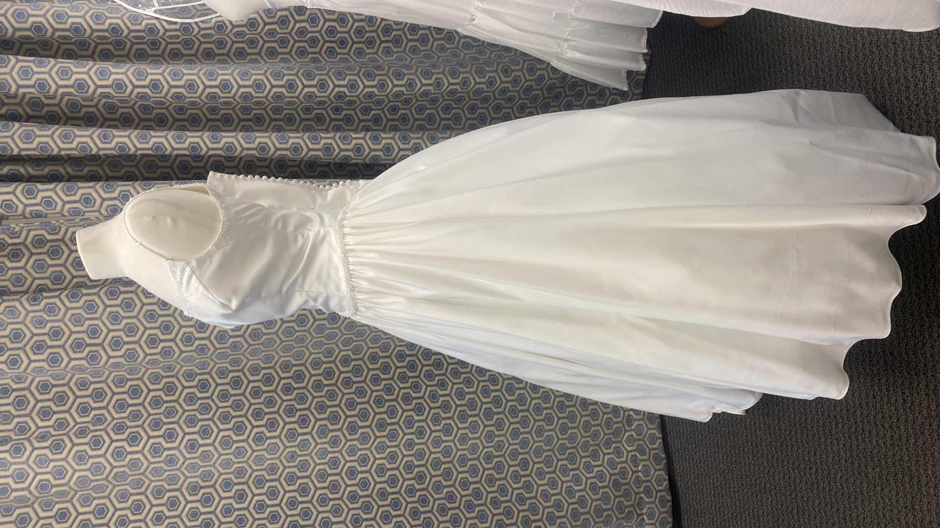 Photo 1 of BRIDAL GOWN “KATHRYN LACROIX” BRIDAL ELEGANCE IVORY SATIN WITH BEADS & PEARLS SIZE 10