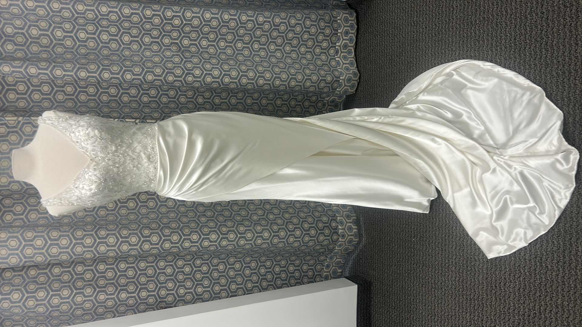 Photo 1 of BRIDAL GOWN “SOPHIA TOLLI, IVORY STRETCH SATIN V-NECK SLIM A-LINE SIZE 10 