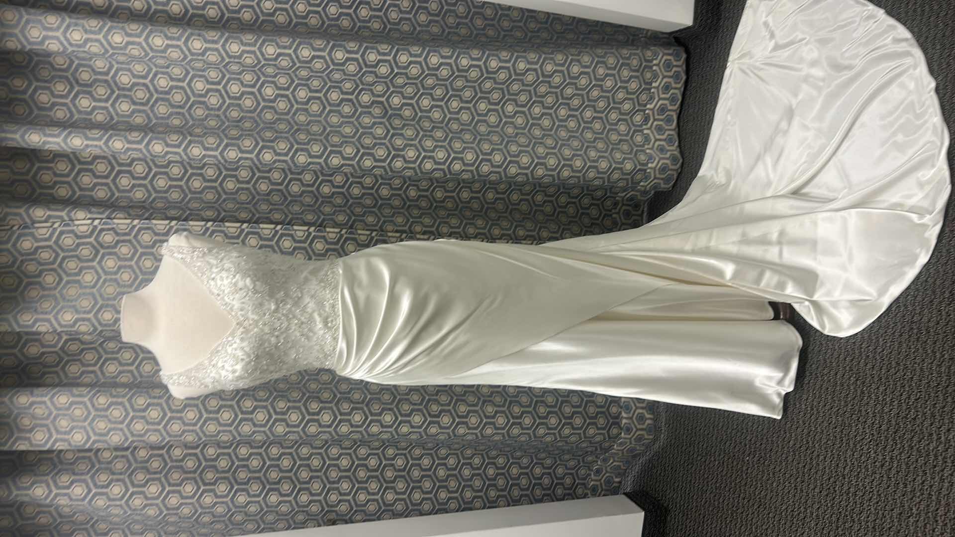 Photo 1 of BRIDAL GOWN “SOPHIA TOLLI, IVORY STRETCH SATIN V-NECK SLIM A-LINE SIZE 10 