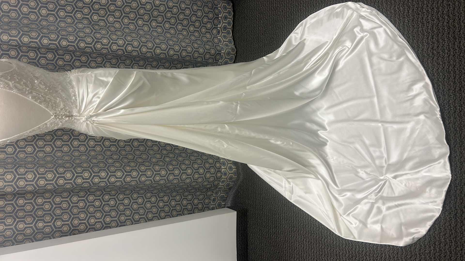 Photo 1 of BRIDAL GOWN “SOPHIA TOLLI, IVORY STRETCH SATIN V-NECK SLIM A-LINE SIZE 10 