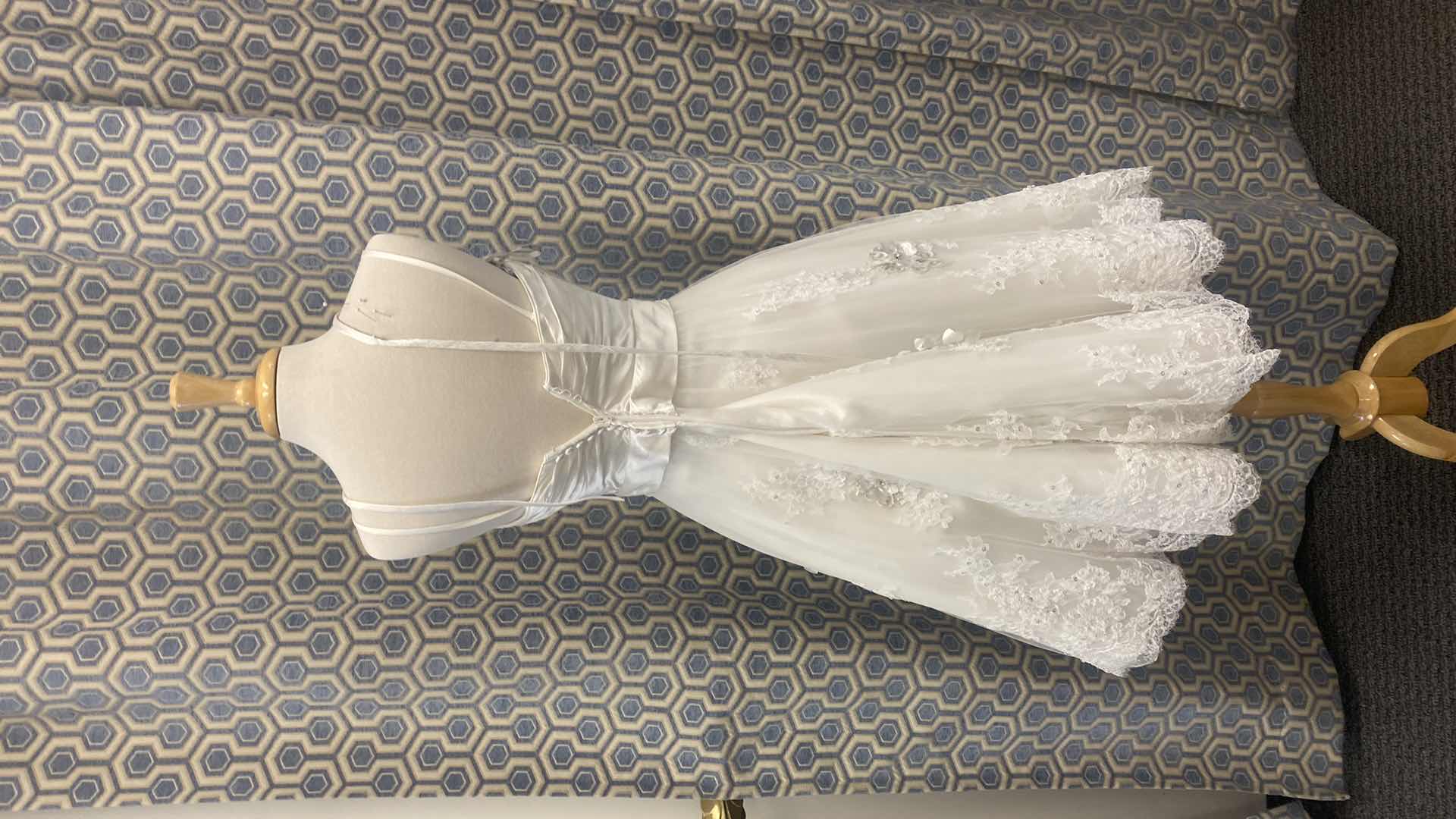 Photo 1 of BRIDAL DRESS  “MAGGIE SOTTERO COUTURE” IVORY SATIN  CORSET BACK w TULE & FLORAL BEADWORK SIZE 10
