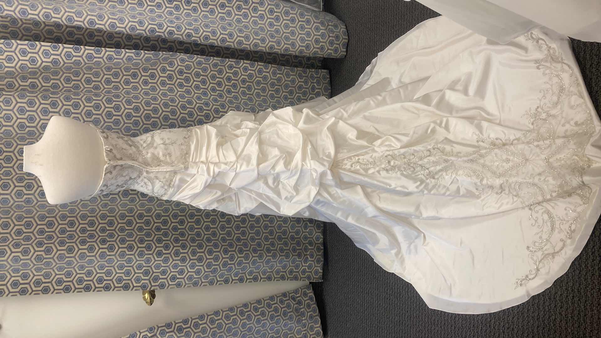 Photo 1 of BRIDAL GOWN “CASA BLANCA” CHAMPAGNE SATIN w SEQUINS & BEADS SIZE 12