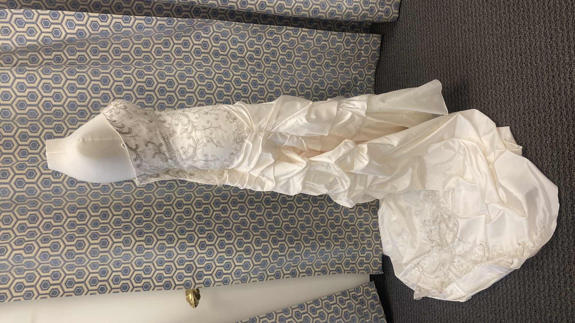 Photo 1 of BRIDAL GOWN “CASA BLANCA” CHAMPAGNE SATIN w SEQUINS & BEADS SIZE 12