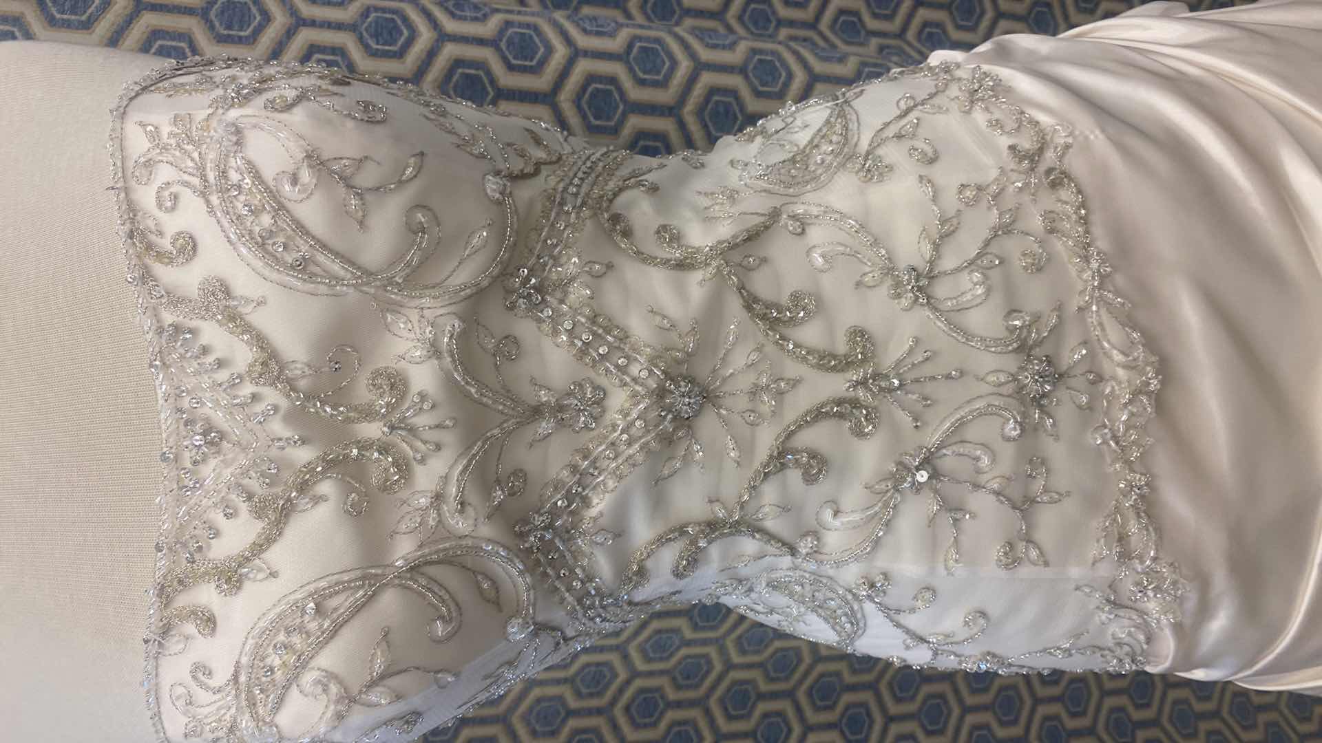 Photo 1 of BRIDAL GOWN “CASA BLANCA” CHAMPAGNE SATIN w SEQUINS & BEADS SIZE 12