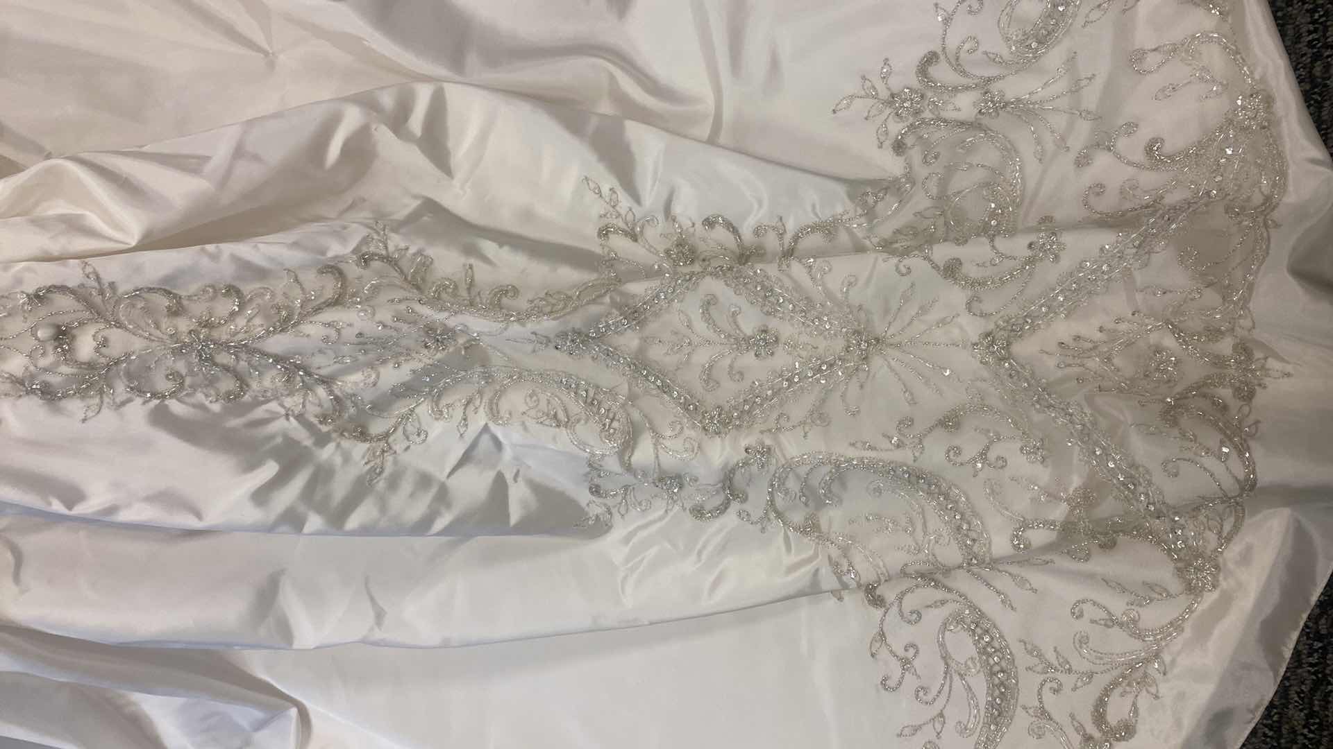 Photo 1 of BRIDAL GOWN “CASA BLANCA” CHAMPAGNE SATIN w SEQUINS & BEADS SIZE 12