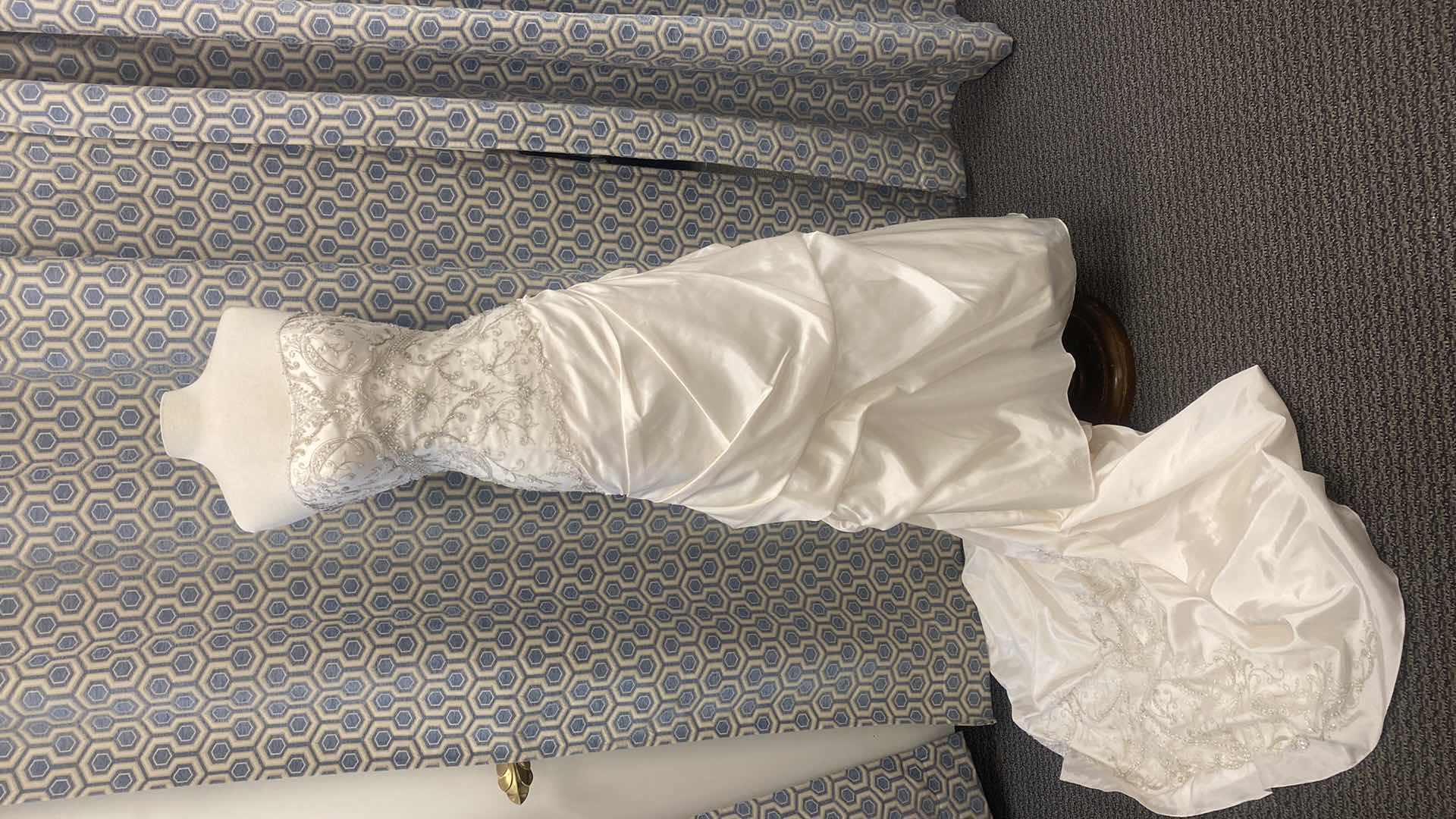Photo 1 of BRIDAL GOWN “CASA BLANCA” CHAMPAGNE SATIN w SEQUINS & BEADS SIZE 12
