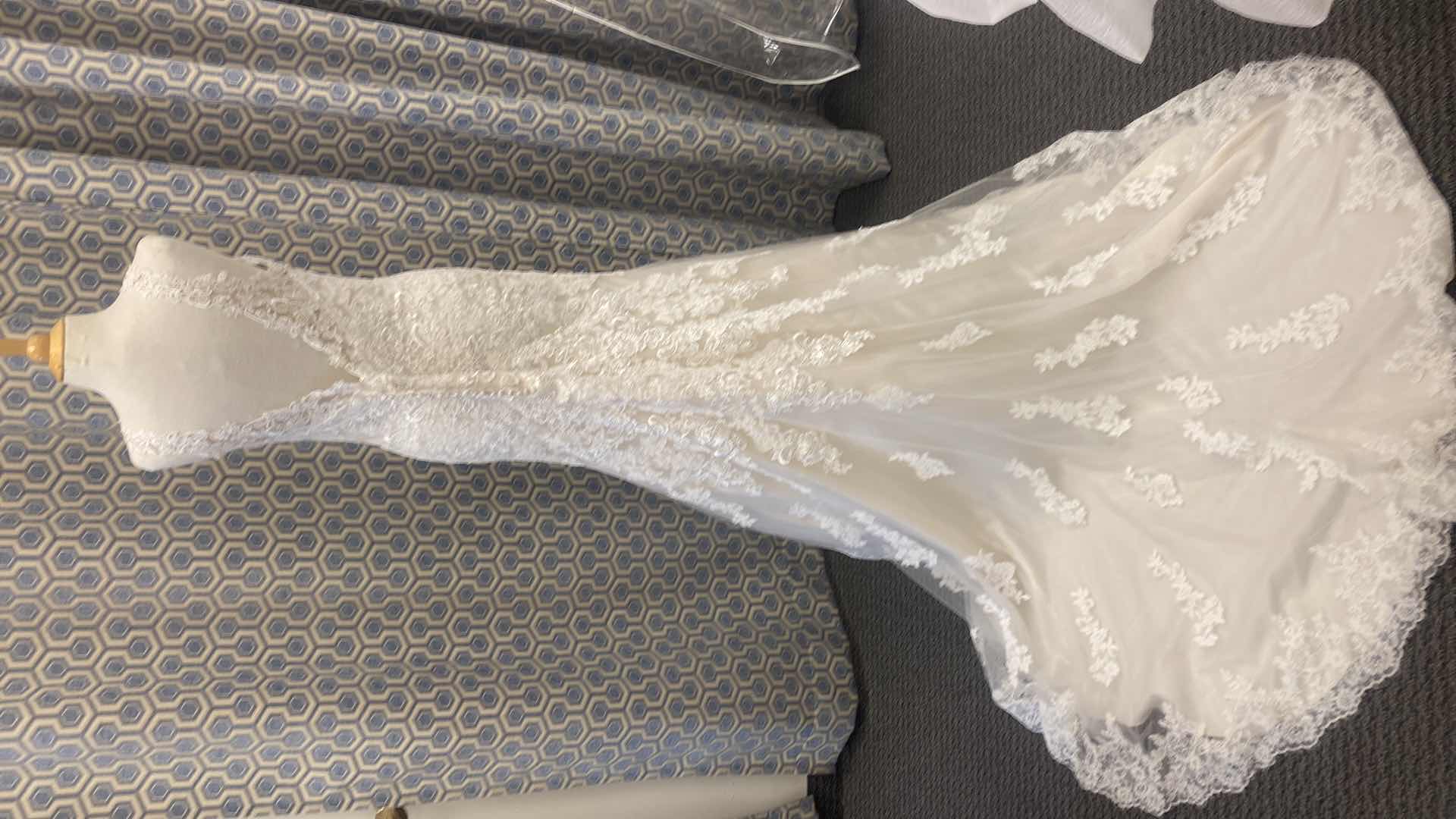 Photo 1 of BRIDAL GOWN “MORI LEE BY MADELINE GARDNER” CHAMPAGNE LACE & SATIN w CORSET SIZE 10