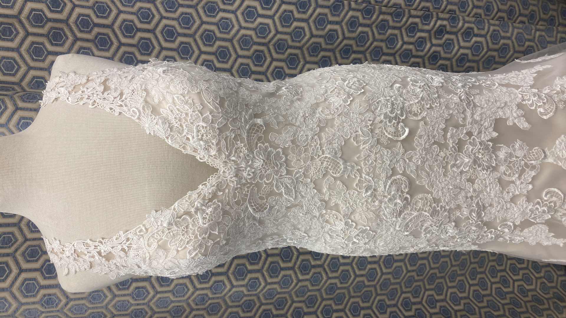 Photo 1 of BRIDAL GOWN “MORI LEE BY MADELINE GARDNER” CHAMPAGNE LACE & SATIN w CORSET SIZE 10