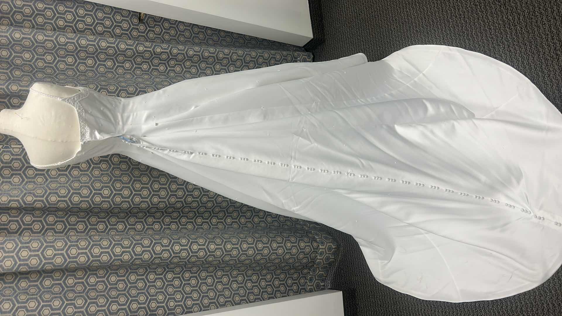 Photo 1 of BRIDAL GOWN “ BRIDAL ORGANIZATION, WHITE, BEADED BODICE, SMOOTH A-LINE SKIRT, CHAPEL -LENGHT TRAIN, SIZE12 