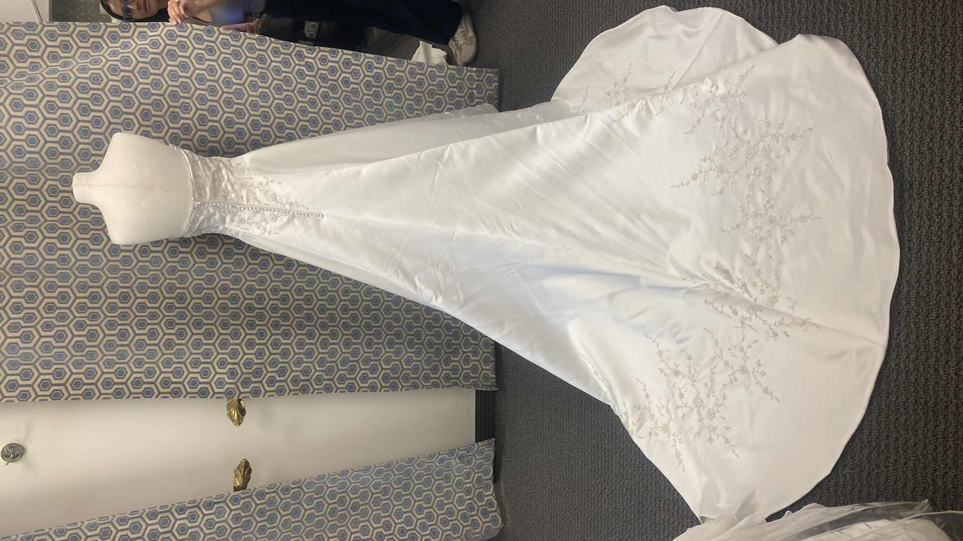 Photo 1 of BRIDAL GOWN “DEMETROG” A- LINE CIRSET BACK w FLORAL BEADING SIZE 10