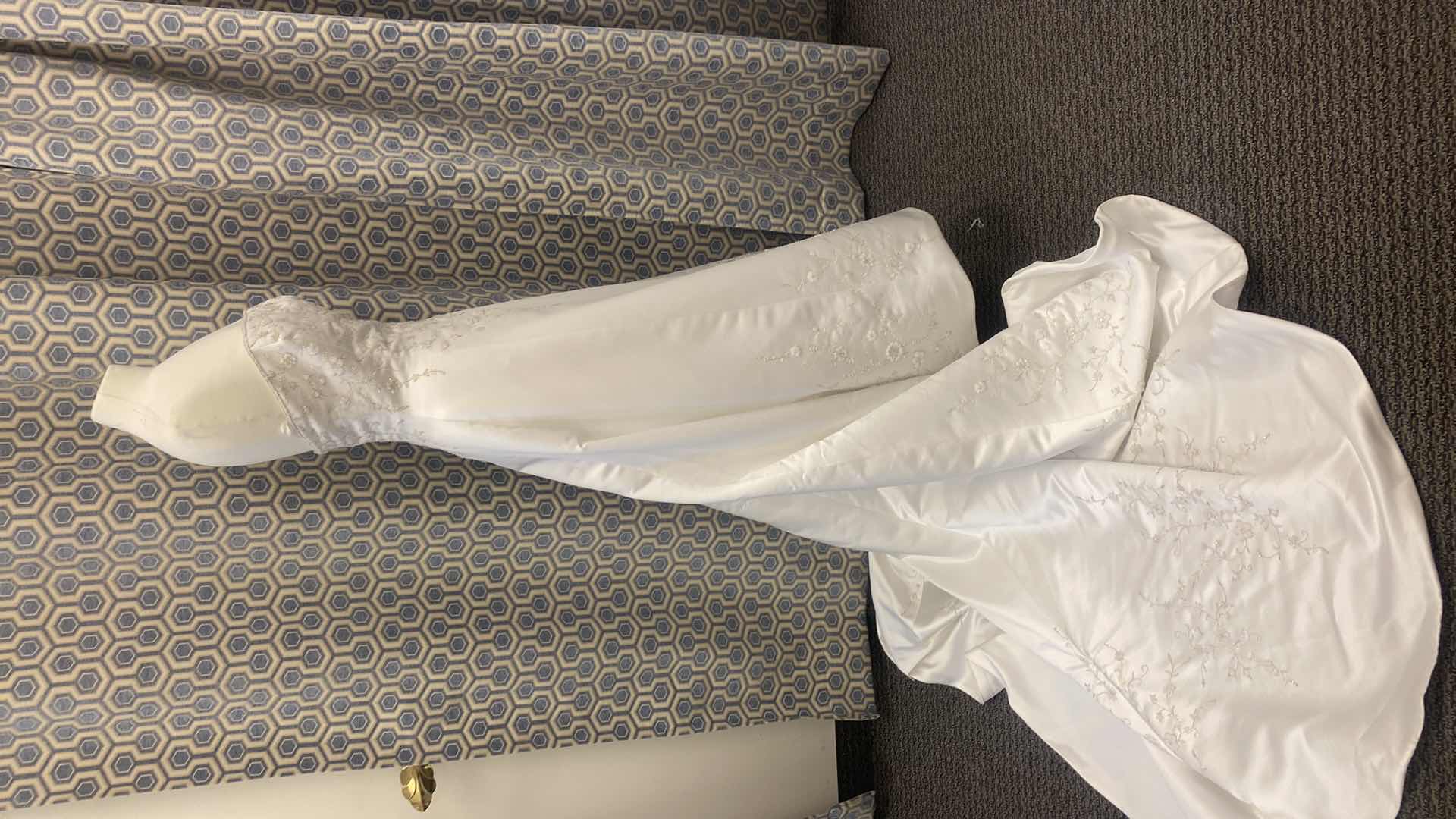 Photo 1 of BRIDAL GOWN “DEMETROG” A- LINE CIRSET BACK w FLORAL BEADING SIZE 10