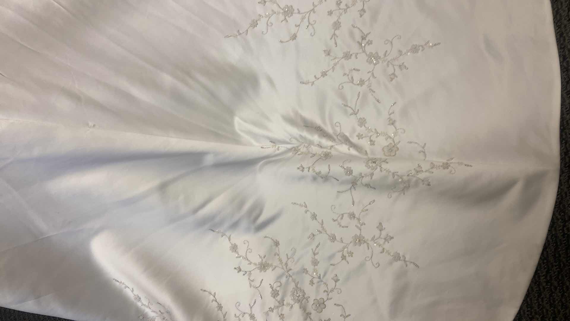 Photo 1 of BRIDAL GOWN “DEMETROG” A- LINE CIRSET BACK w FLORAL BEADING SIZE 10