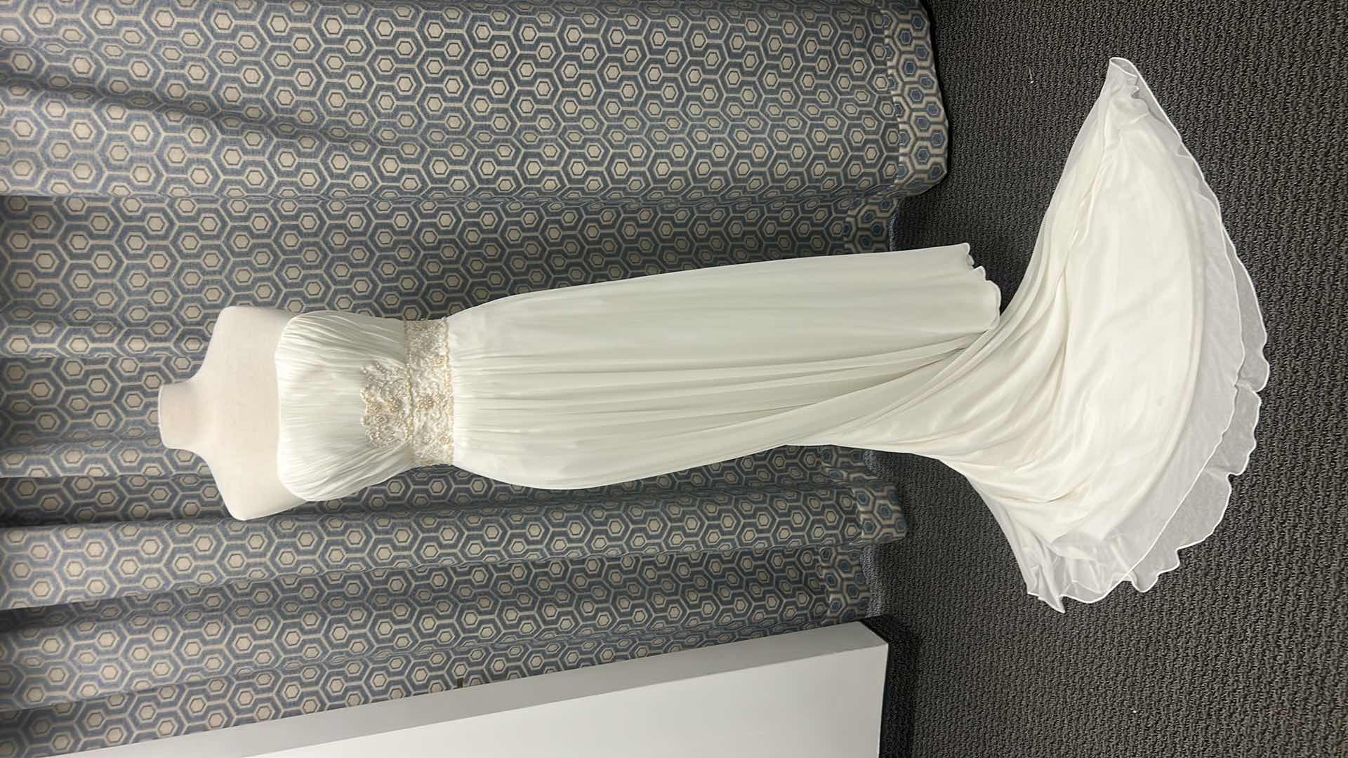 Photo 1 of BRIDAL GOWN “MAGGIE SOTTERO” ONE-PIECE STRAPLESS, SLIM-LINE GOWN WITH ZIPPER OVER INNER CORSET CLOSURE. DELICATE LACE FEATURING SWAROVSKI CRYSTALS. SIZE 10 