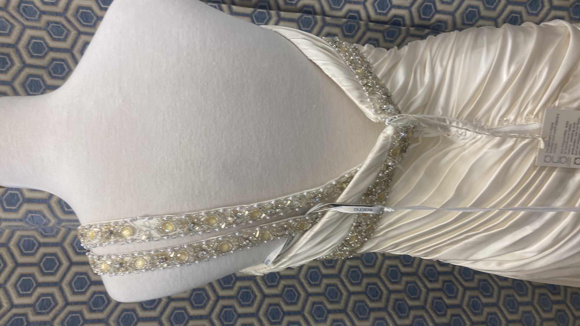 Photo 1 of BRIDAL GOWN “MARTINA LIANA” SILK CHAMPAGNE STRAPLESS w RHINESTONE SIZE 10