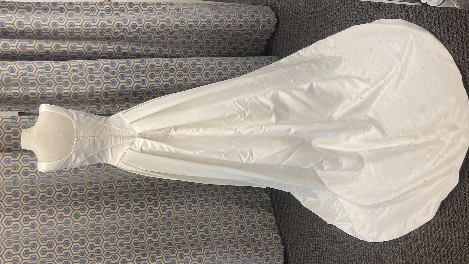 Photo 1 of BRIDAL GOWN “MONIQUE” WHITE SATIN PRINCESS BODICE w PEARLS SIZE 10