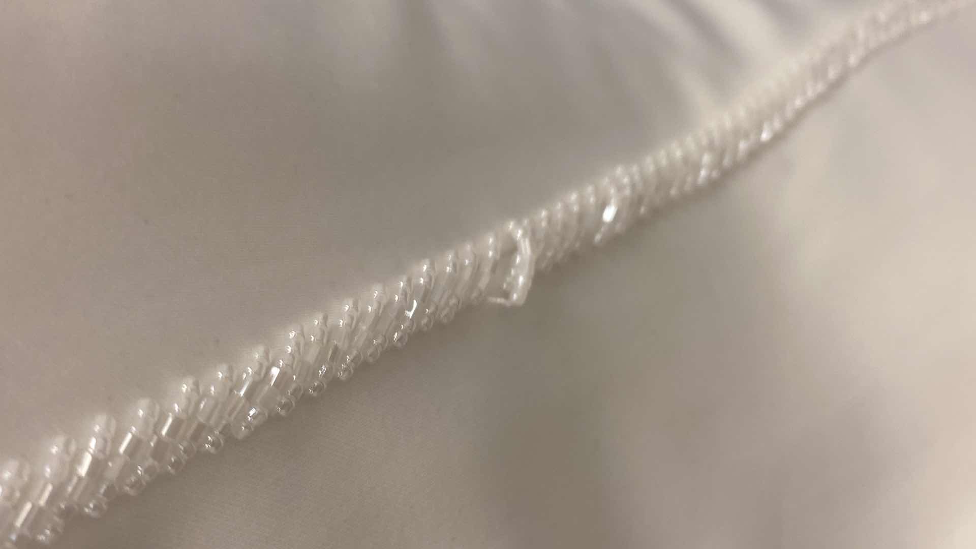 Photo 1 of BRIDAL GOWN “MONIQUE” WHITE SATIN PRINCESS BODICE w PEARLS SIZE 10