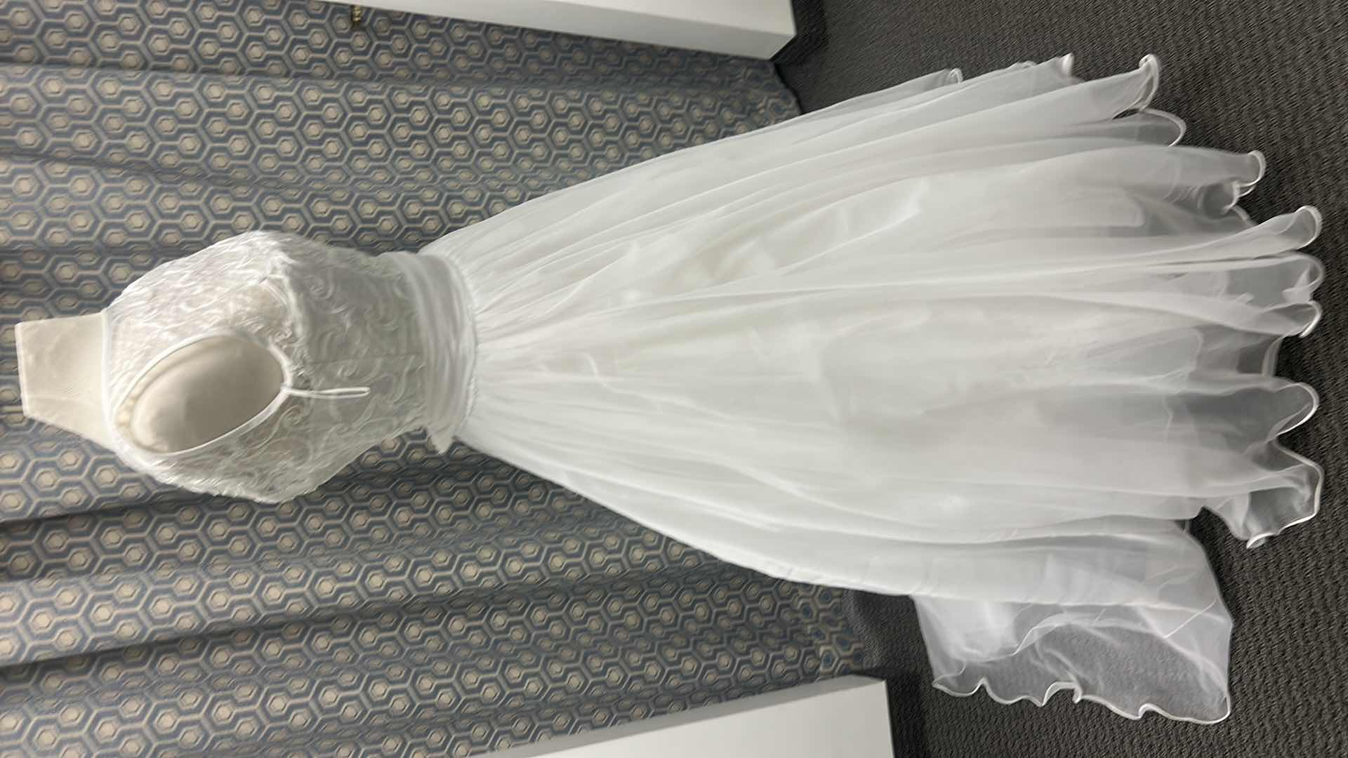 Photo 1 of BRIDAL GOWN “BRIDAL ELEGANCE”  SLEEVELESS, EMBROIDERED, BODICE, FULL, TULLE, SKIRT, MEDIUM, TRAIN, WHITE. SIZE 10