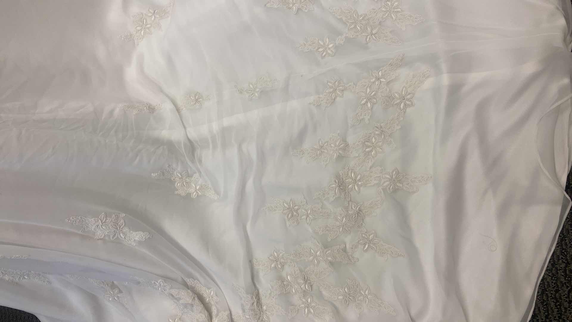 Photo 1 of BRIDAL GOWN “WHITE MOONLIGHT” SWEETHEART NECK WHITE SATIN & CHIFFON w FLORAL PEARL BEADING SIZE 10
