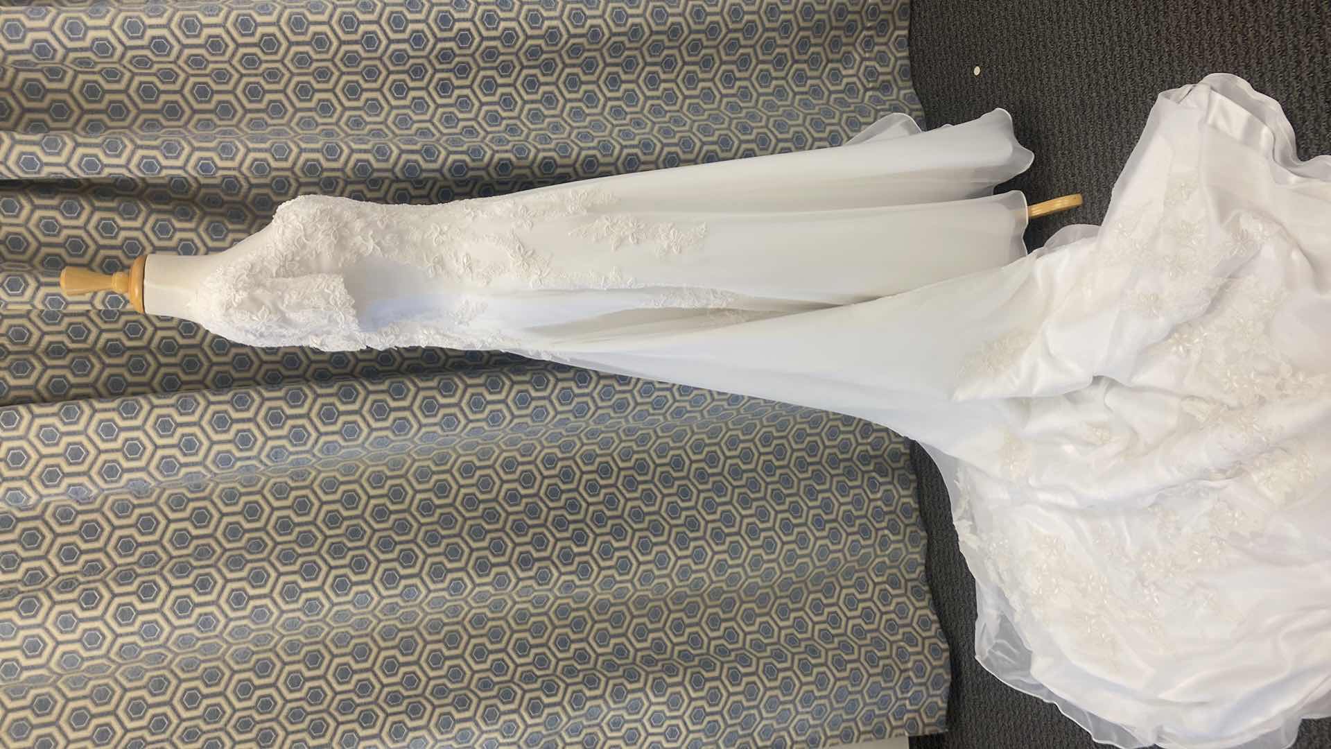 Photo 1 of BRIDAL GOWN “WHITE MOONLIGHT” SWEETHEART NECK WHITE SATIN & CHIFFON w FLORAL PEARL BEADING SIZE 10