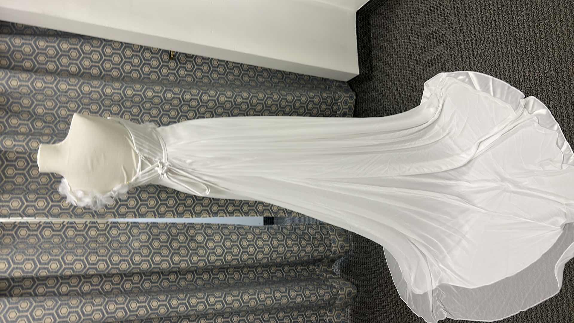 Photo 1 of BRIDAL GOWN, MOONLIGHT WHITE, SHORT-SLEEVED SQUARE NECKLINE, EMBROIDERED BODICE, FULL CHIFFON TRAIN, SIZE 4 
