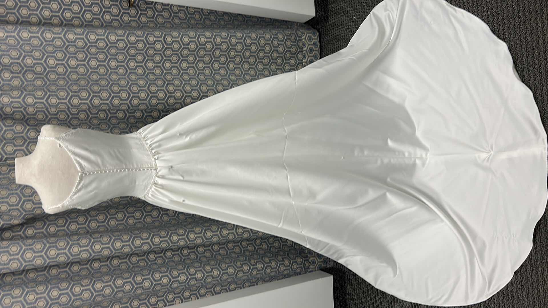 Photo 1 of BRIDAL GOWN, “KATHYRN LACROIX, IVORY, SPAGHETTI STRAP, BEADED SATIN, FULL SKIRT, BEADED NECKLINE, SIZE 8 