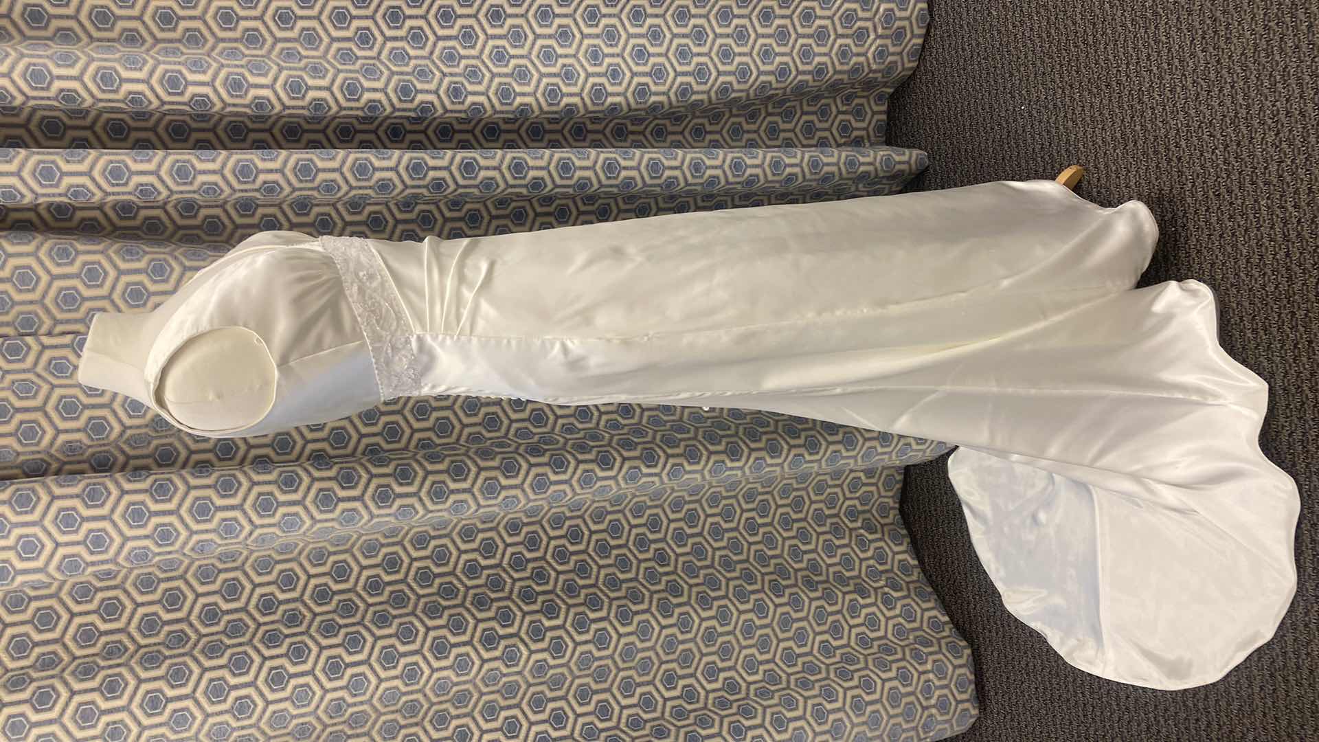 Photo 1 of BRIDAL GOWN  “MAGGIE SOTTERO COUTURE” WHITE SATIN w RHINESTONE & BUSTLE  SIZE 8