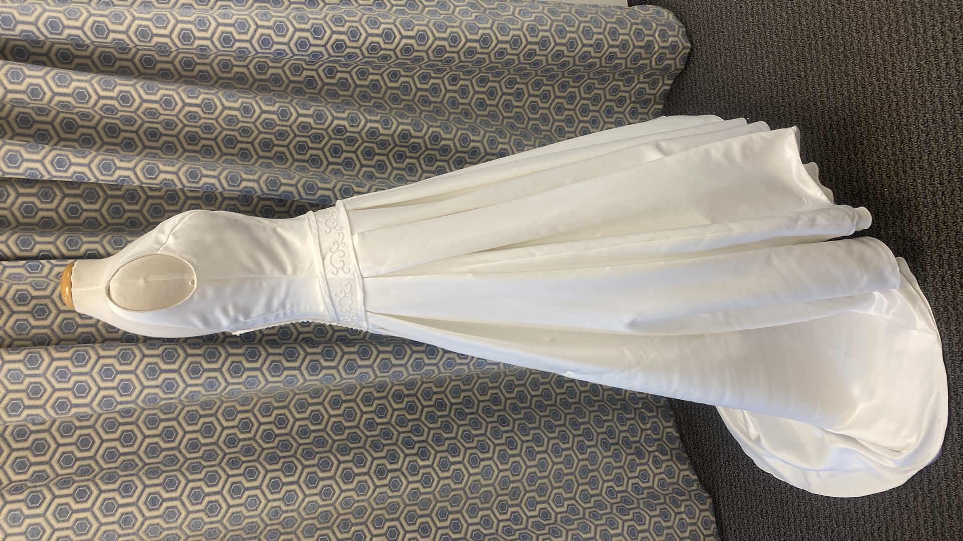 Photo 1 of BRIDAL GOWN “PALOMA BLANCA” IVORY DROPPED WAIST SATIN w PEARL BEADING SIZE 8