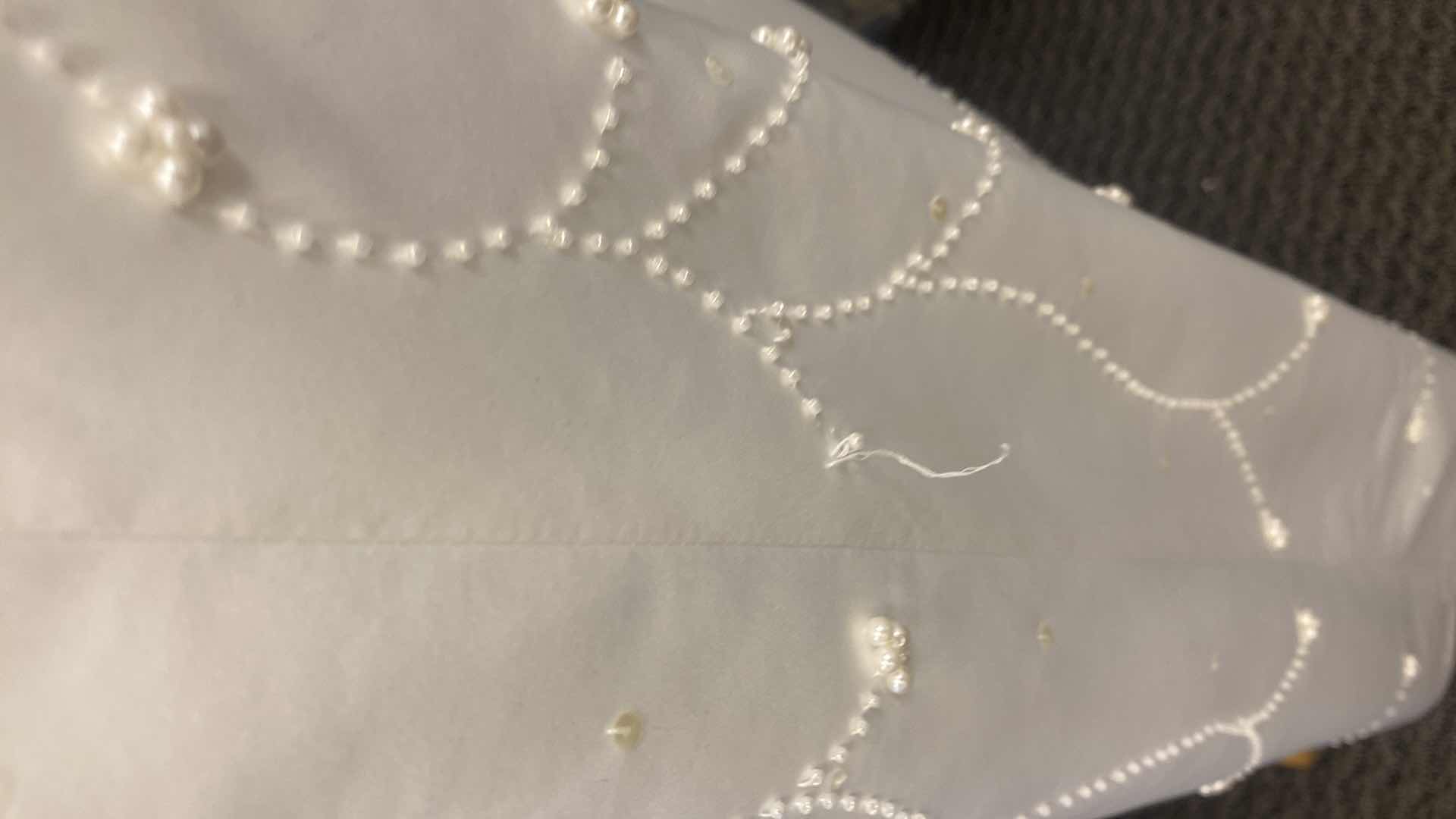 Photo 1 of BRIDAL GOWN “BRIDAL ELEGANCE” WHITE SATIN w PEARL BEADS SIZE 8