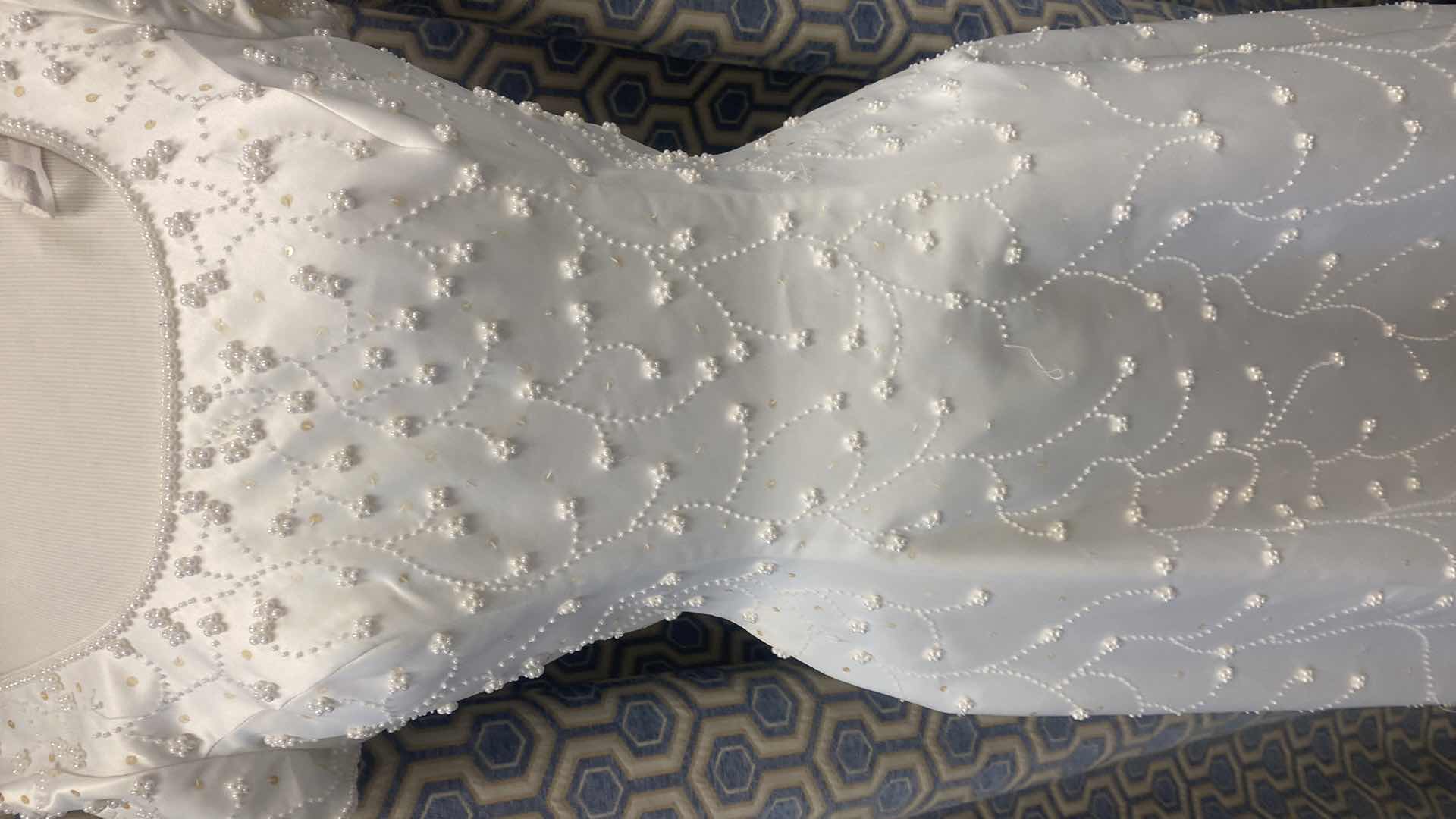 Photo 1 of BRIDAL GOWN “BRIDAL ELEGANCE” WHITE SATIN w PEARL BEADS SIZE 8