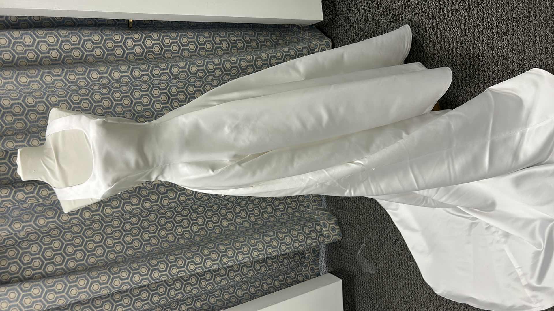 Photo 1 of BRIDAL GOWN, BRIDAL ELEGANCE BY AMY LEE, WHITE, ALL SATIN A-LINE, MEDIUM TRAIN, SIZE 8