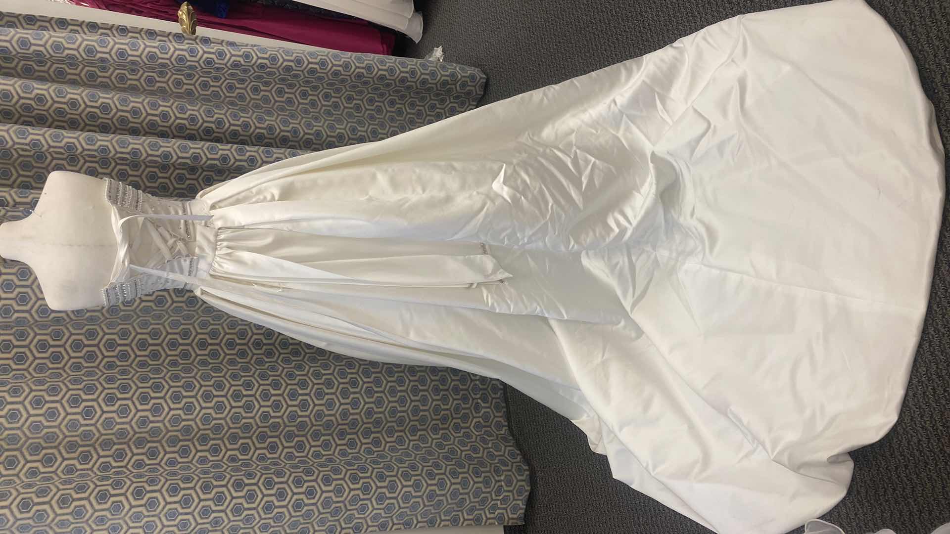 Photo 1 of BRIDAL GOWN “MAGGIE SOTTERO” IVORY SATIN 2 PIECE w CORSET TOP w RHINESTONES & PEARLS SIZE 12