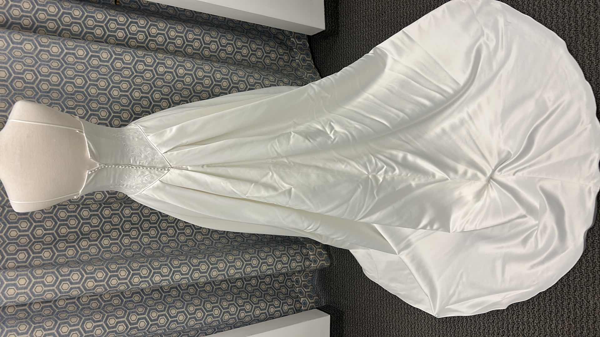 Photo 1 of BRIDAL GOWN, PALOMA BLANCA , SATIN GOWN, FULL SKIRT, SPAGHETTI STRAPS, IVORY, SIZE 8. 