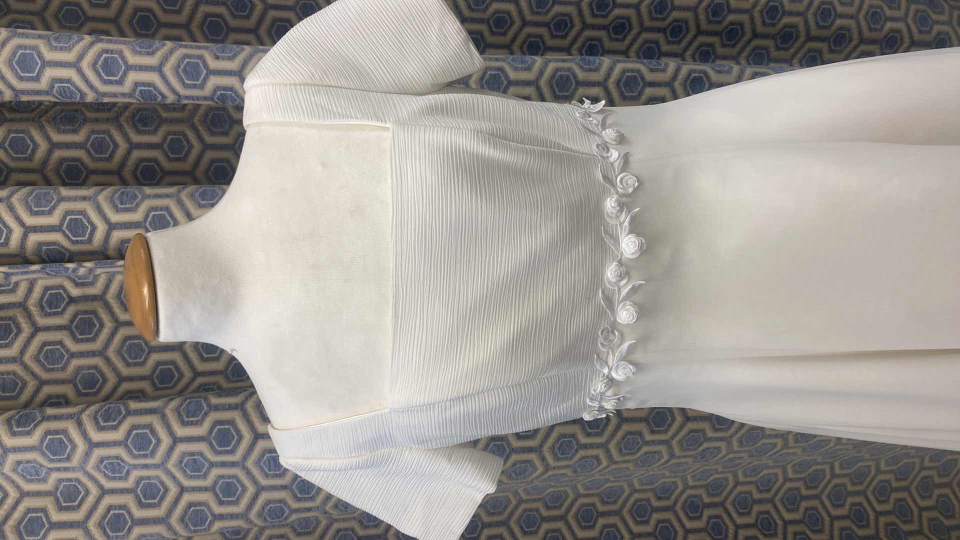 Photo 1 of BRIDAL GOWN “BRIDAL ELEGANCE” IVORY SATIN A-LINE w ORGANZA OVERLAY SIZE 12