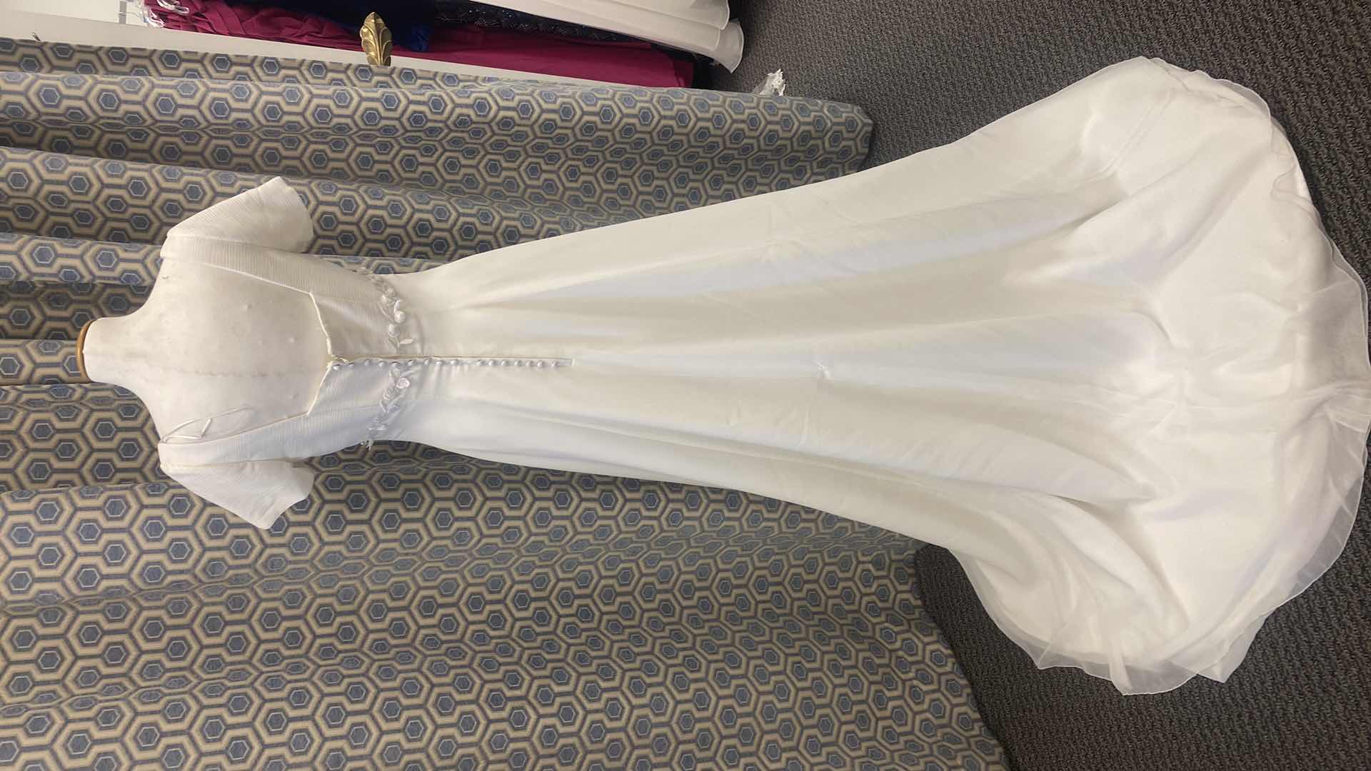 Photo 1 of BRIDAL GOWN “BRIDAL ELEGANCE” IVORY SATIN A-LINE w ORGANZA OVERLAY SIZE 12