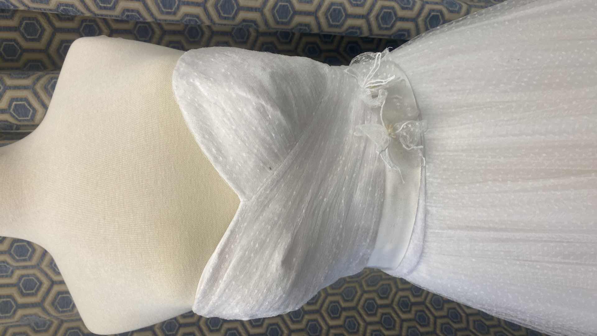 Photo 1 of BRIDAL GOWN “WATTERS” WHITE STRAPLESS FULL A-LINE w TULLE & FLOWERS SIZE 10