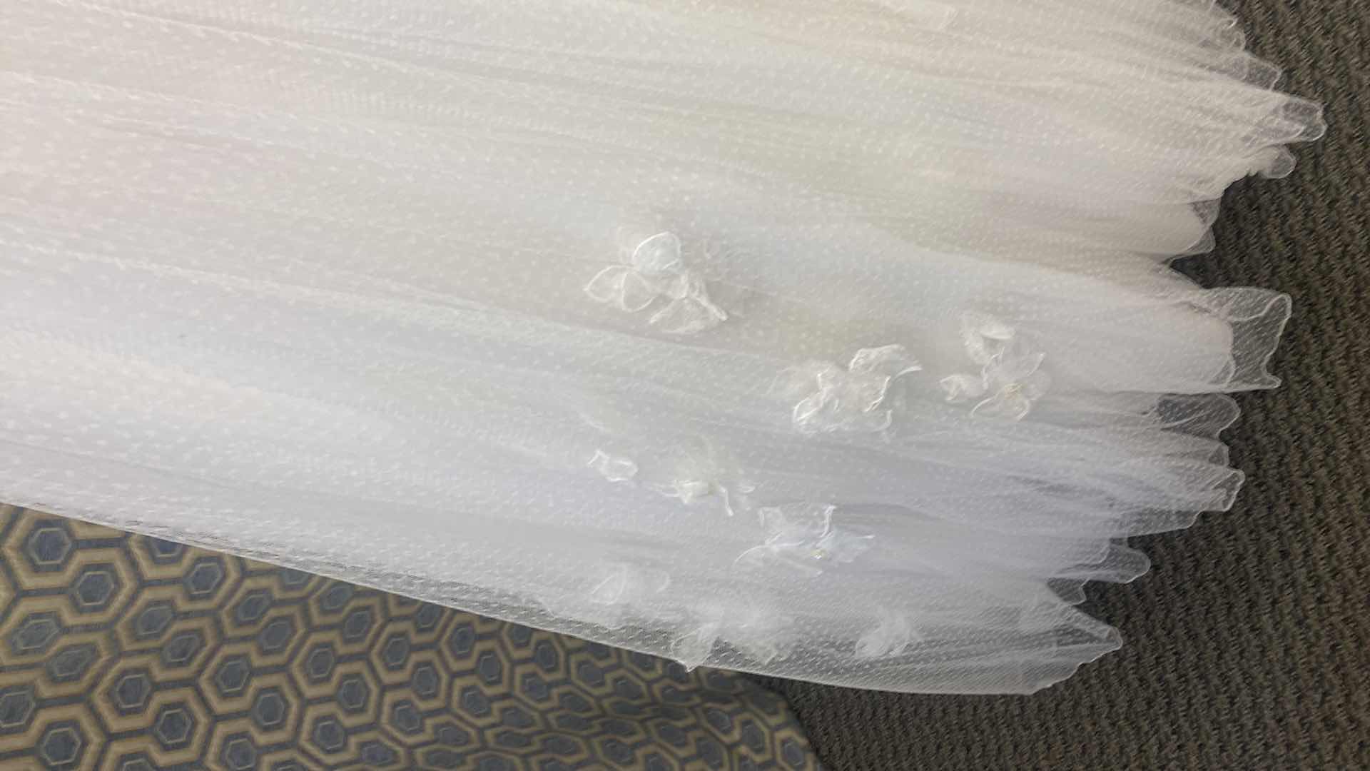 Photo 1 of BRIDAL GOWN “WATTERS” WHITE STRAPLESS FULL A-LINE w TULLE & FLOWERS SIZE 10