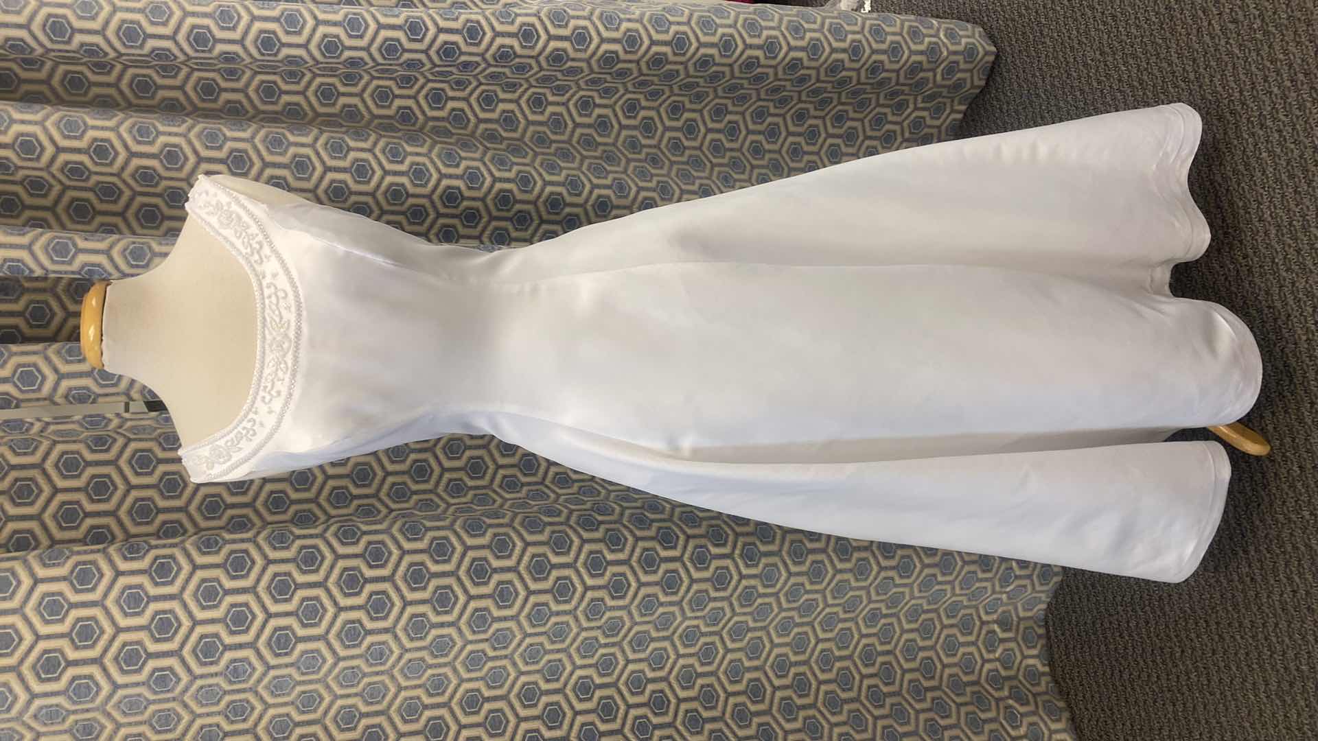 Photo 1 of BRIDAL GOWN “BRIDAL ELEGANCE” WHITE SATIN A-LINE w PEARL NECKLINE SIZE 10