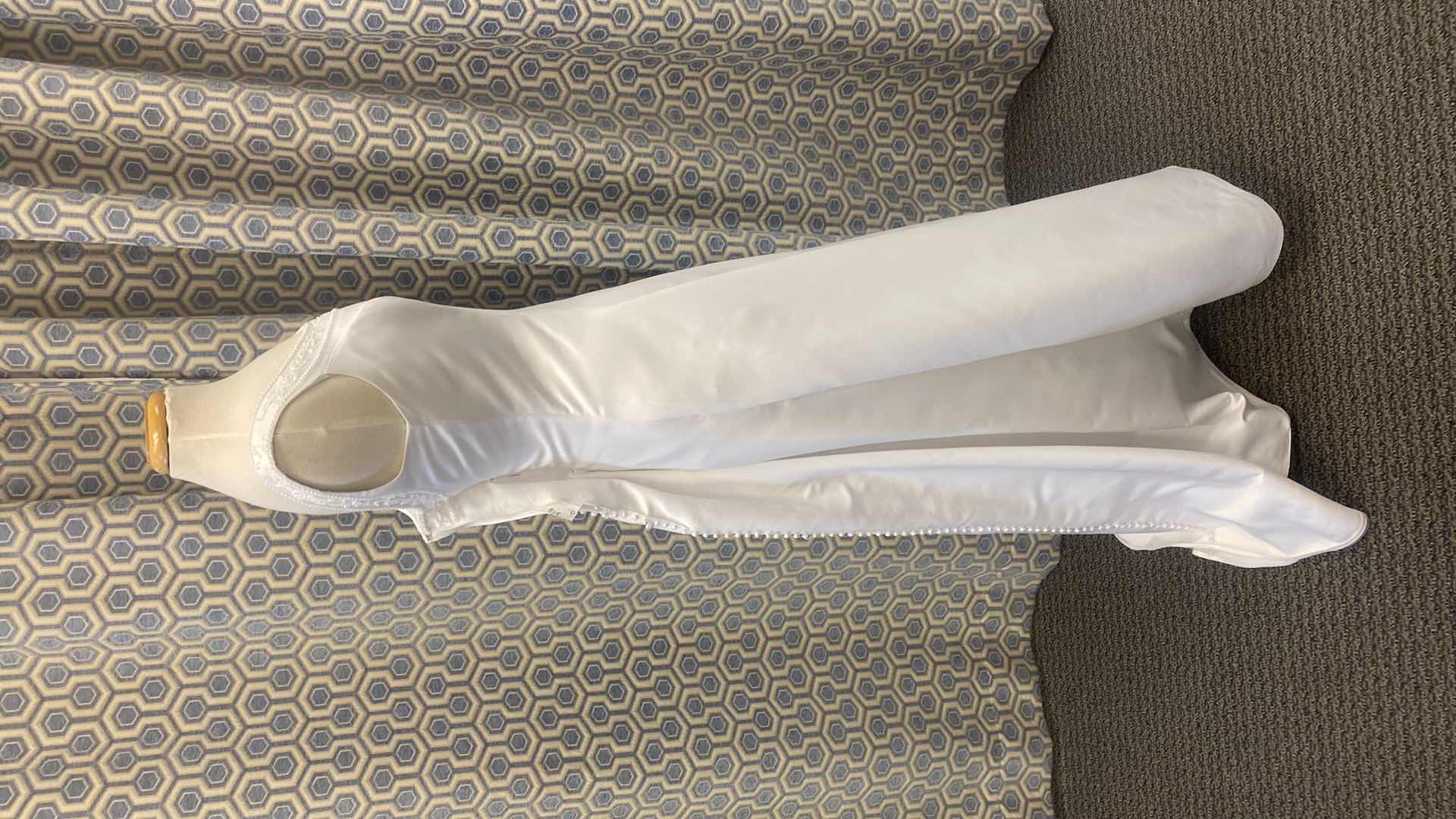 Photo 1 of BRIDAL GOWN “BRIDAL ELEGANCE” WHITE SATIN A-LINE w PEARL NECKLINE SIZE  10