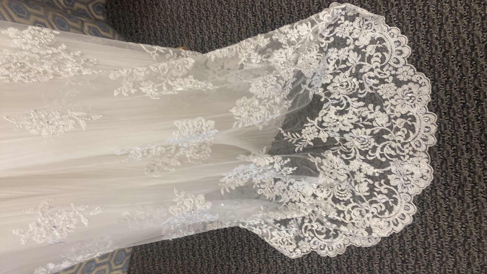 Photo 1 of BRIDAL GOWN “PROROVIAS” IVORY LACE SLIM A-LINE w SATIN BAND SIZE 10