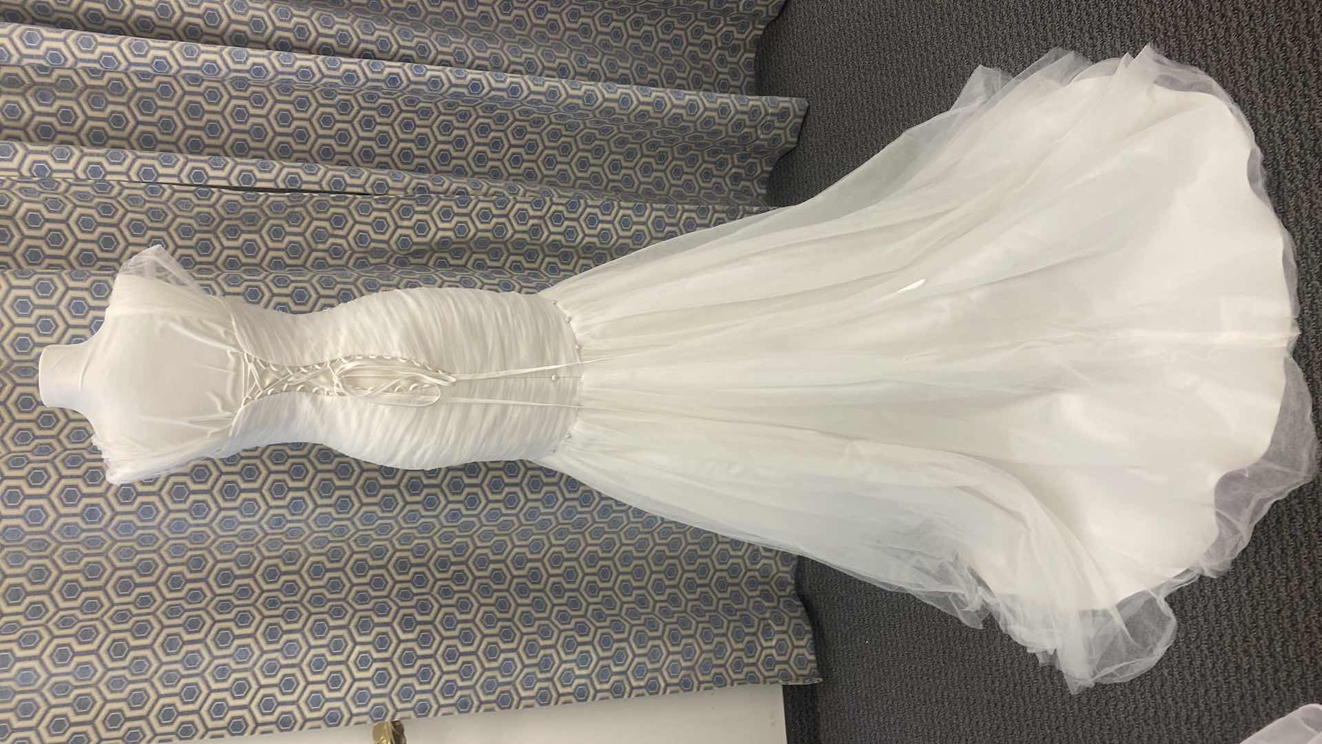 Photo 1 of BRIDAL GOWN “MORI LEE” IVORY  MERMAID TULLE CORSET BACK EMBROIDERED w PEARLS  & LACE SIZE 6