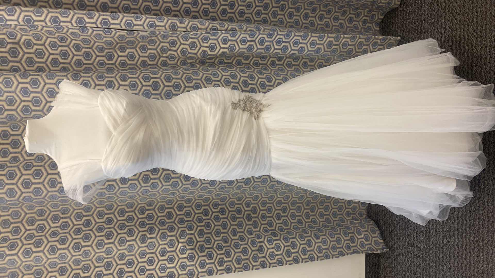 Photo 1 of BRIDAL GOWN “MORI LEE” IVORY  MERMAID TULLE CORSET BACK EMBROIDERED w PEARLS  & LACE SIZE 6