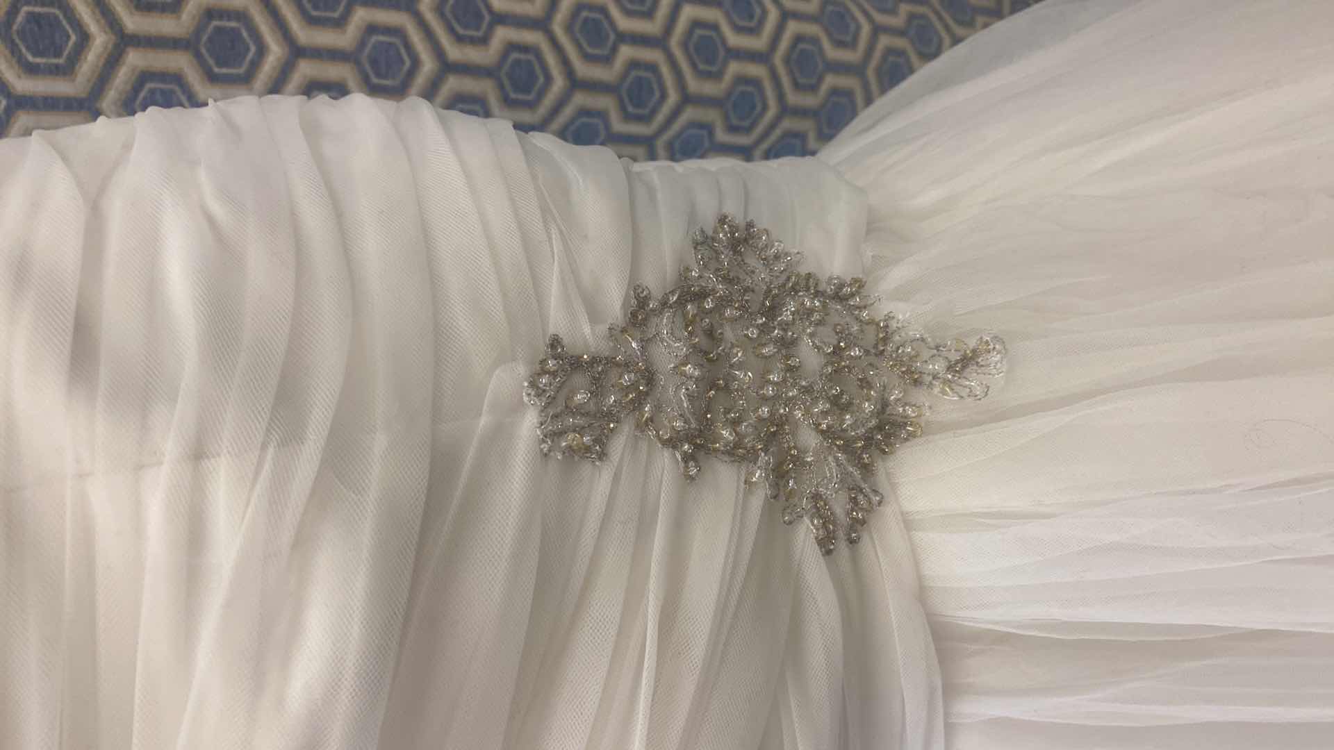 Photo 1 of BRIDAL GOWN “MORI LEE” IVORY  MERMAID TULLE CORSET BACK EMBROIDERED w PEARLS  & LACE SIZE 6