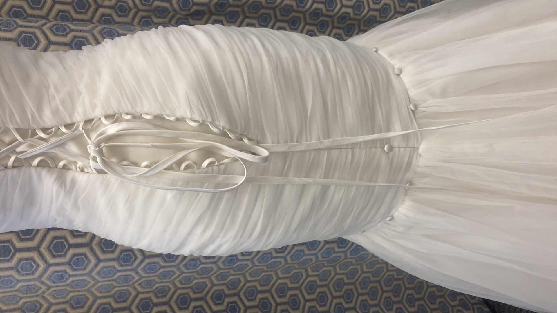 Photo 1 of BRIDAL GOWN “MORI LEE” IVORY  MERMAID TULLE CORSET BACK EMBROIDERED w PEARLS  & LACE SIZE 6