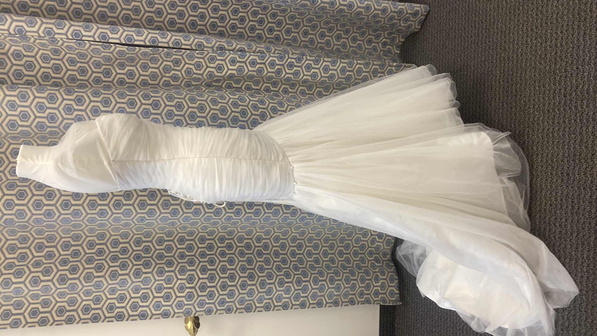 Photo 1 of BRIDAL GOWN “MORI LEE” IVORY  MERMAID TULLE CORSET BACK EMBROIDERED w PEARLS  & LACE SIZE 6